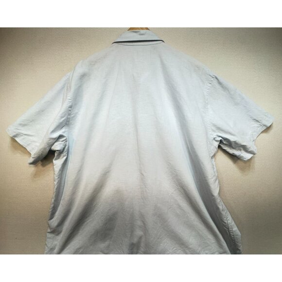 Old Navy Mens Short Sleeve Button Up Shirt Size L Blue Linen Blend Casual Travel - Picture 10 of 11